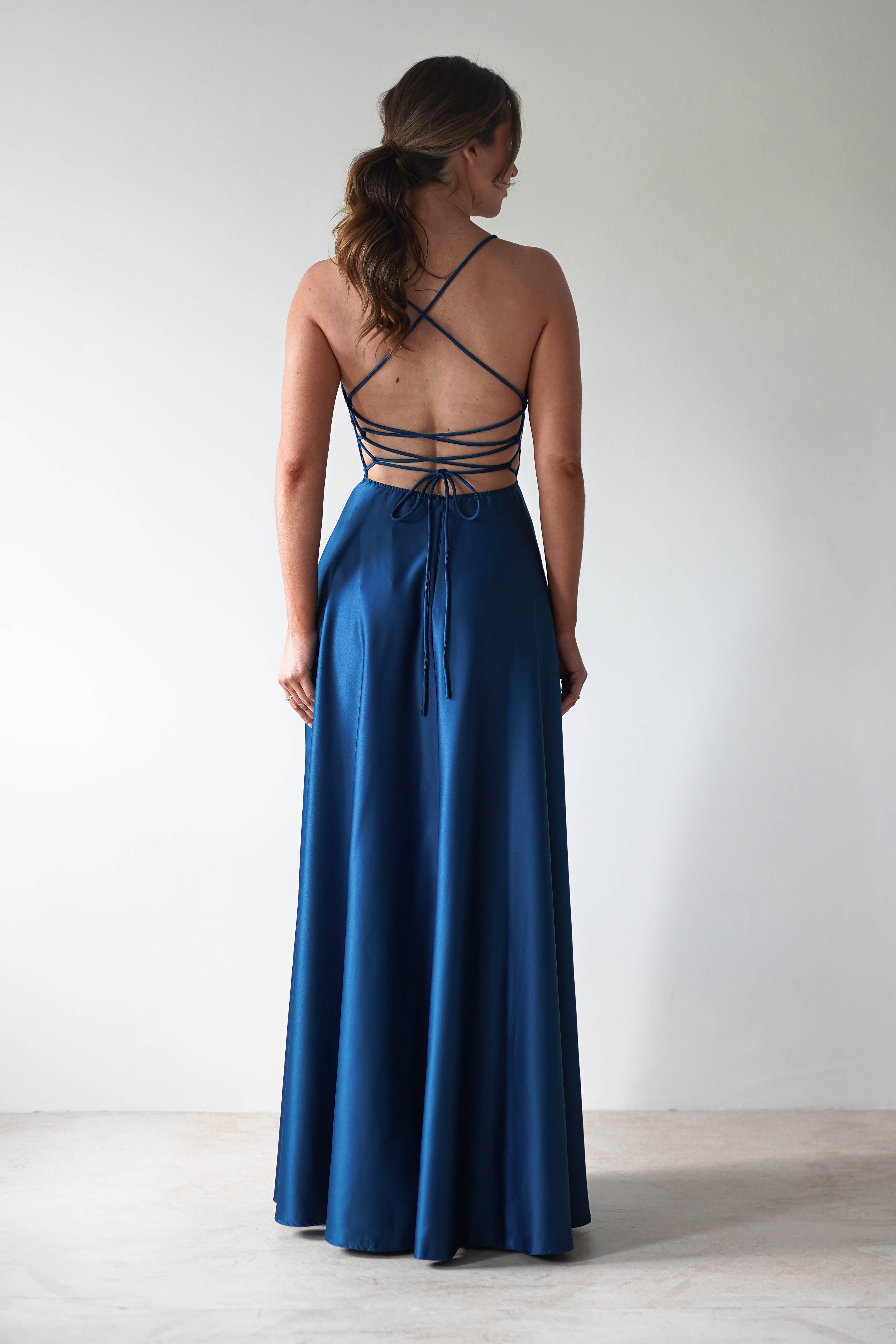 Vestido Shantal Azul-Petróleo Oceano