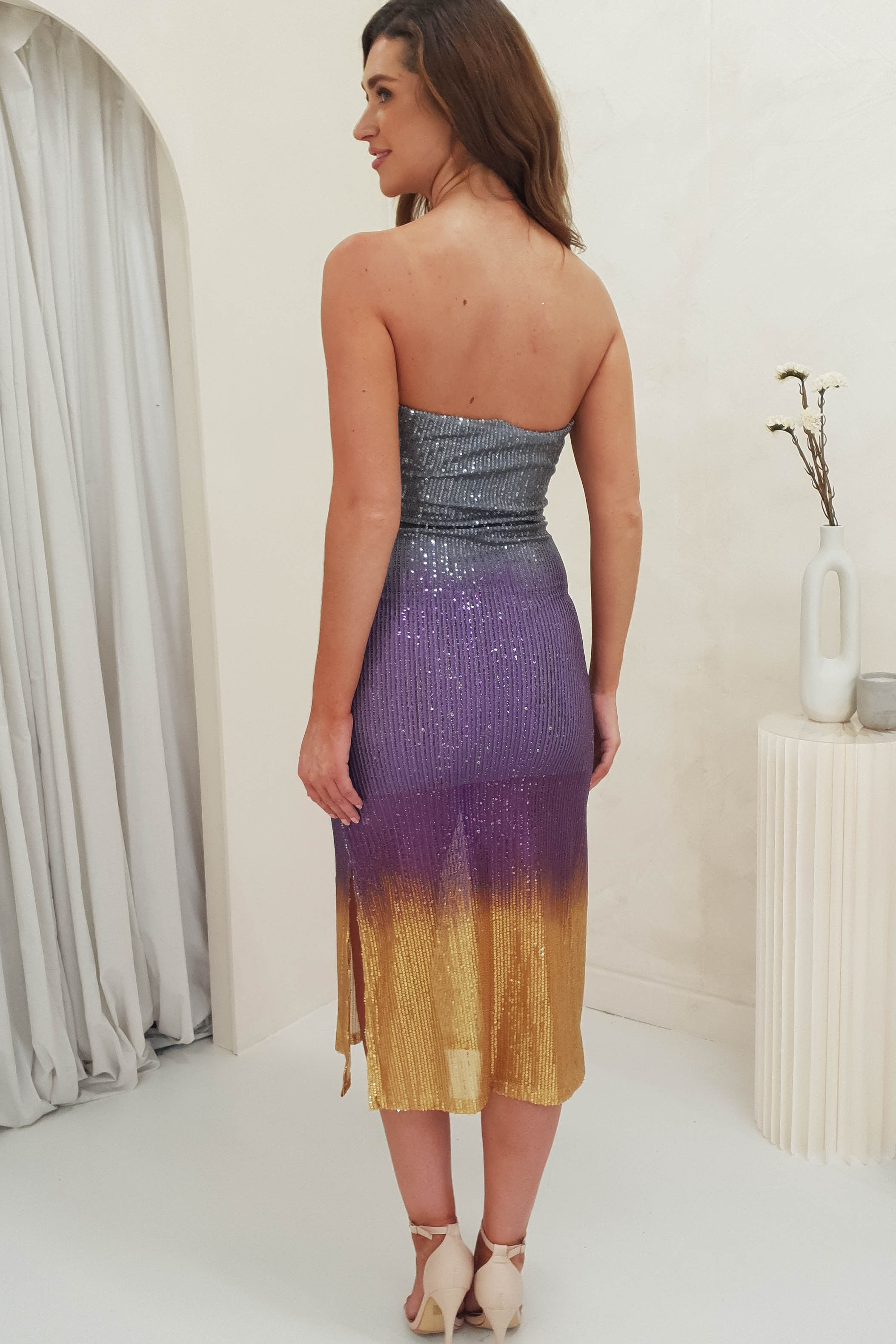 Vestido Neva Degradê de Cinza